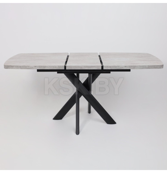 Стол LEONEL-130, раздвижной 130(165)х85, Серый сланец/Черный (123626) 