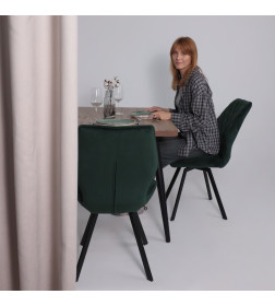 Стол BORG RADIAL-120, раздвижной 120(160)х80, Дуб Веллингтон/Чёрный