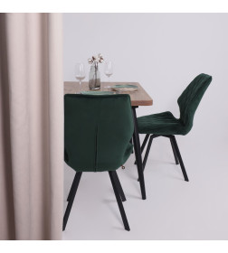 Стол BORG RADIAL-120, раздвижной 120(160)х80, Дуб Веллингтон/Чёрный