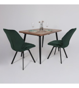 Стол BORG RADIAL-120, раздвижной 120(160)х80, Дуб Веллингтон/Чёрный