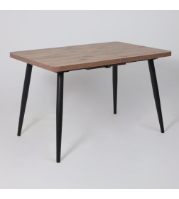 Стол BORG RADIAL-120, раздвижной 120(160)х80, Дуб Веллингтон/Чёрный