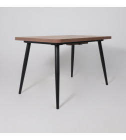 Стол BORG RADIAL-120, раздвижной 120(160)х80, Дуб Веллингтон/Чёрный