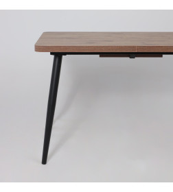 Стол BORG RADIAL-120, раздвижной 120(160)х80, Дуб Веллингтон/Чёрный