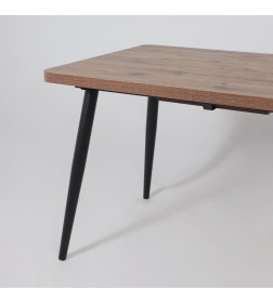 Стол BORG RADIAL-120, раздвижной 120(160)х80, Дуб Веллингтон/Чёрный