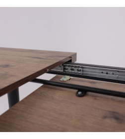 Стол BORG RADIAL-120, раздвижной 120(160)х80, Дуб Веллингтон/Чёрный