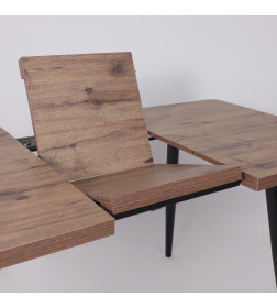 Стол BORG RADIAL-120, раздвижной 120(160)х80, Дуб Веллингтон/Чёрный