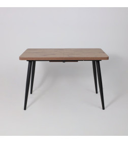 Стол BORG RADIAL-120, раздвижной 120(160)х80, Дуб Веллингтон/Чёрный