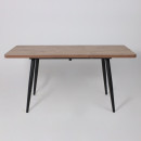 Стол BORG RADIAL-120, раздвижной 120(160)х80, Дуб Веллингтон/Чёрный (120040) 