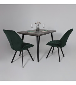 Стол BORG RADIAL-120, раздвижной 120(160)х80, Дымчатая керамика/Чёрный