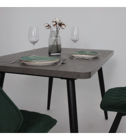 Стол BORG RADIAL-120, раздвижной 120(160)х80, Дымчатая керамика/Чёрный