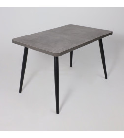 Стол BORG RADIAL-120, раздвижной 120(160)х80, Дымчатая керамика/Чёрный