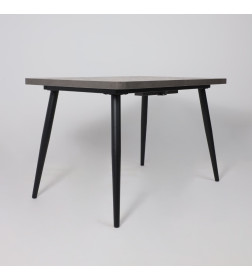 Стол BORG RADIAL-120, раздвижной 120(160)х80, Дымчатая керамика/Чёрный