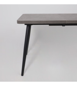 Стол BORG RADIAL-120, раздвижной 120(160)х80, Дымчатая керамика/Чёрный