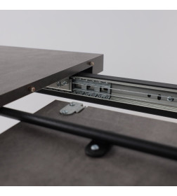 Стол BORG RADIAL-120, раздвижной 120(160)х80, Дымчатая керамика/Чёрный