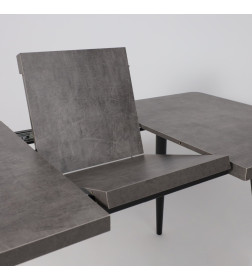 Стол BORG RADIAL-120, раздвижной 120(160)х80, Дымчатая керамика/Чёрный