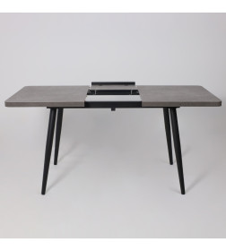 Стол BORG RADIAL-120, раздвижной 120(160)х80, Дымчатая керамика/Чёрный