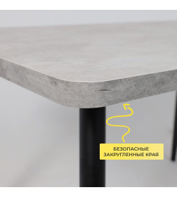 Стол BORG RADIAL-120, раздвижной 120(160)х80, Серый сланец/Чёрный