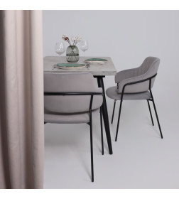 Стол BORG RADIAL-120, раздвижной 120(160)х80, Серый сланец/Чёрный