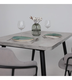 Стол BORG RADIAL-120, раздвижной 120(160)х80, Серый сланец/Чёрный