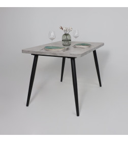 Стол BORG RADIAL-120, раздвижной 120(160)х80, Серый сланец/Чёрный