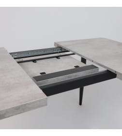 Стол BORG RADIAL-120, раздвижной 120(160)х80, Серый сланец/Чёрный