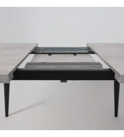 Стол BORG RADIAL-120, раздвижной 120(160)х80, Серый сланец/Чёрный