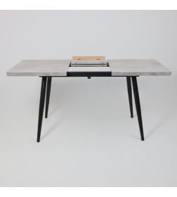 Стол BORG RADIAL-120, раздвижной 120(160)х80, Серый сланец/Чёрный