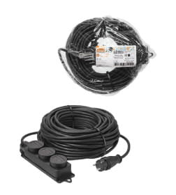 Удлинитель-шнур силовой 3 гнезда, 30 м, с/з, каучук, КГ, 4000 Вт, IP44 TDM Народный SQ1307-0248