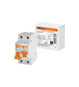 Выключатель автоматический с механической блокировкой (байпас) ВА47-29Б 1Р+1Р 16А 4,5кА х-ка C TDM SQ0206-0400