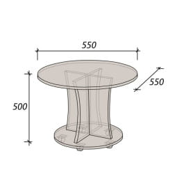 Стол журнальный СН-126.06 "Авеню"дуб крафт белый