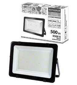 Прожектор светодиодный СДО-04-500Н 500 Вт, 6500 К, IP65, черный, TDM Народный SQ0336-0289