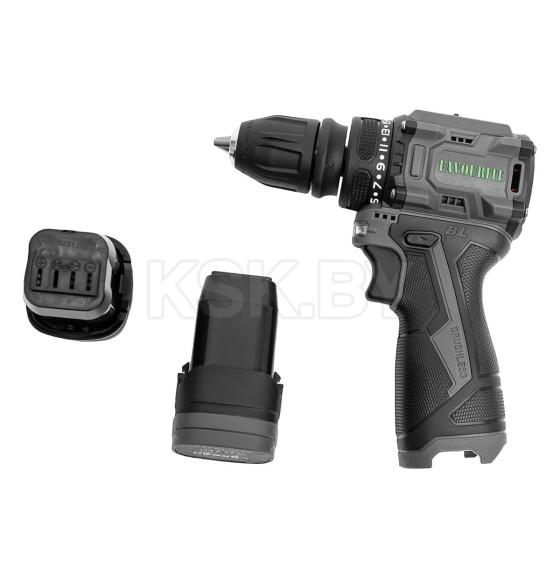 Дрель-шуруповёрт аккумуляторная DC 1620 PROF Li-ion, 16.8В, 2Ач, 0-450/0-1450об/мин FAVOURITE