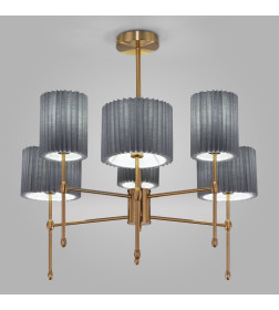 Потолочная люстра с тканевыми абажурами Smart 60162/6 латунь Smart Eurosvet