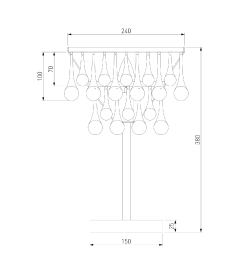 Настольный светильник со стеклянными подвесками 01126/1 Bogate's
