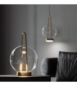 Настольный светодиодный светильник со стеклянным плафоном 80507/1 латунь Eurosvet