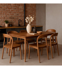 Стул МИЛИНА, дуб натуральный/покрытие терра