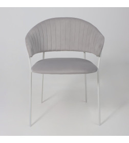 Стул AV 433, светло-серый бархат H-09/белый