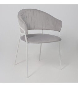 Стул AV 433, светло-серый бархат H-09/белый