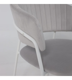 Стул AV 433, светло-серый бархат H-09/белый