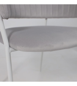 Стул AV 433, светло-серый бархат H-09/белый