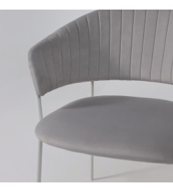 Стул AV 433, светло-серый бархат H-09/белый