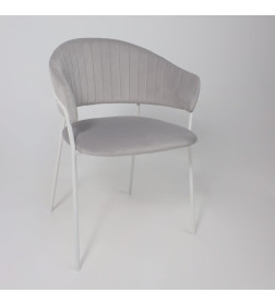 Стул AV 433, светло-серый бархат H-09/белый