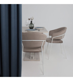 Стул AV 433, светло-коричневый бархат H-61/белый