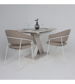 Стул AV 433, светло-коричневый бархат H-61/белый