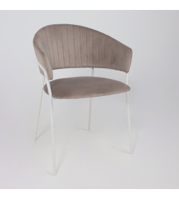 Стул AV 433, светло-коричневый бархат H-61/белый