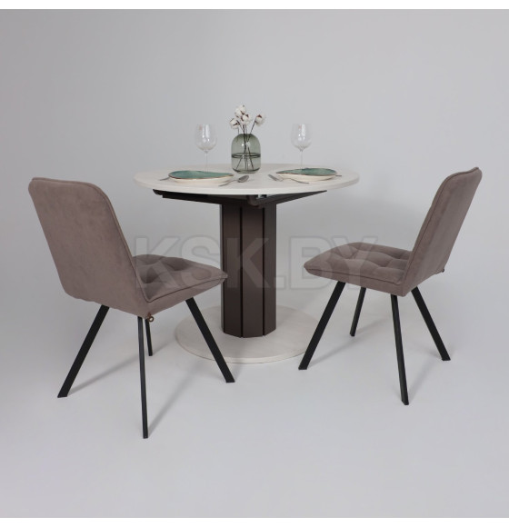 Стол раздвижной на опоре ONTARIO 1000(1300)*760*1000 (сосна каньон/коричневый) (124006) 