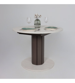 Стол раздвижной на опоре ONTARIO 1000(1300)*760*1000 (сосна каньон/коричневый)