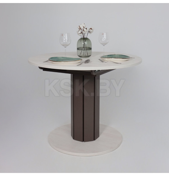 Стол раздвижной на опоре ONTARIO 1000(1300)*760*1000 (сосна каньон/коричневый) (124006) 