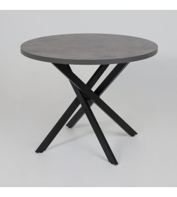 Стол РИГА, D950, Ароза Реликтовая/Черный