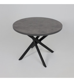 Стол РИГА, D950, Ароза Реликтовая/Черный